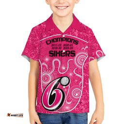 Custom Sydney Sixers Cricket Hawaiian Shirt The Fourth Time Champions Aboriginal