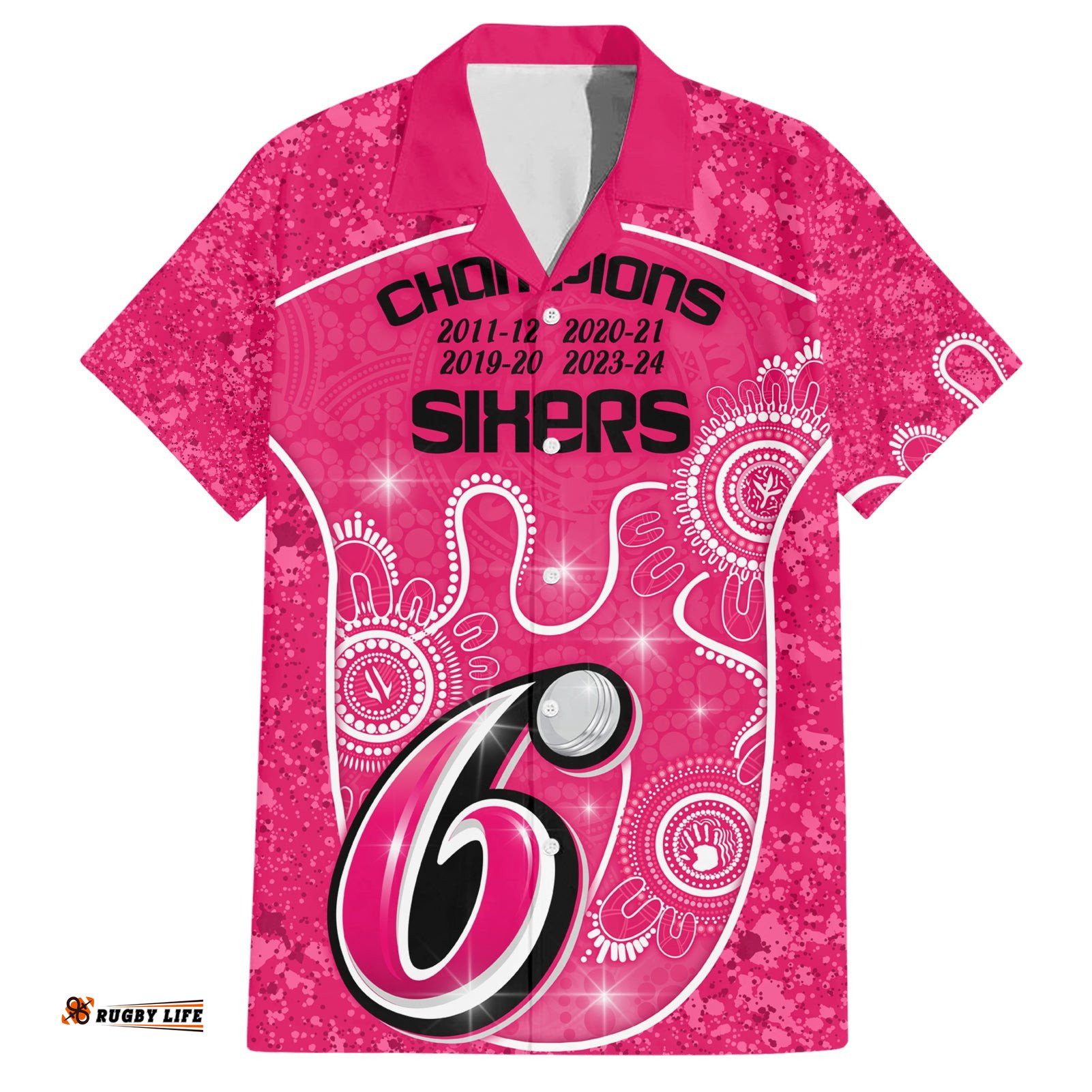 Custom Sydney Sixers Cricket Hawaiian Shirt The Fourth Time Champions Aboriginal