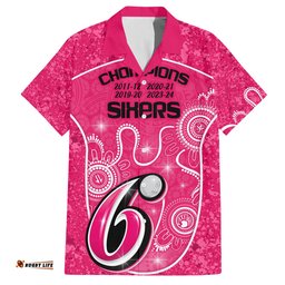 Custom Sydney Sixers Cricket Hawaiian Shirt The Fourth Time Champions Aboriginal