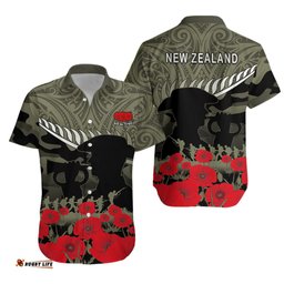 New Zealand ANZAC Hawaiian Shirt Maori Camouflage
