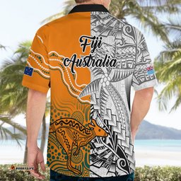 Fiji Australia Rugby Hawaiian Shirt World Cup Polynesia Tapa Mixed Indigenous Aboriginal