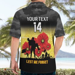 Custom Richmond Football ANZAC Hawaiian Shirt Gallipoli Camouflage With Poppies