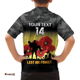 Custom Richmond Football ANZAC Hawaiian Shirt Gallipoli Camouflage With Poppies