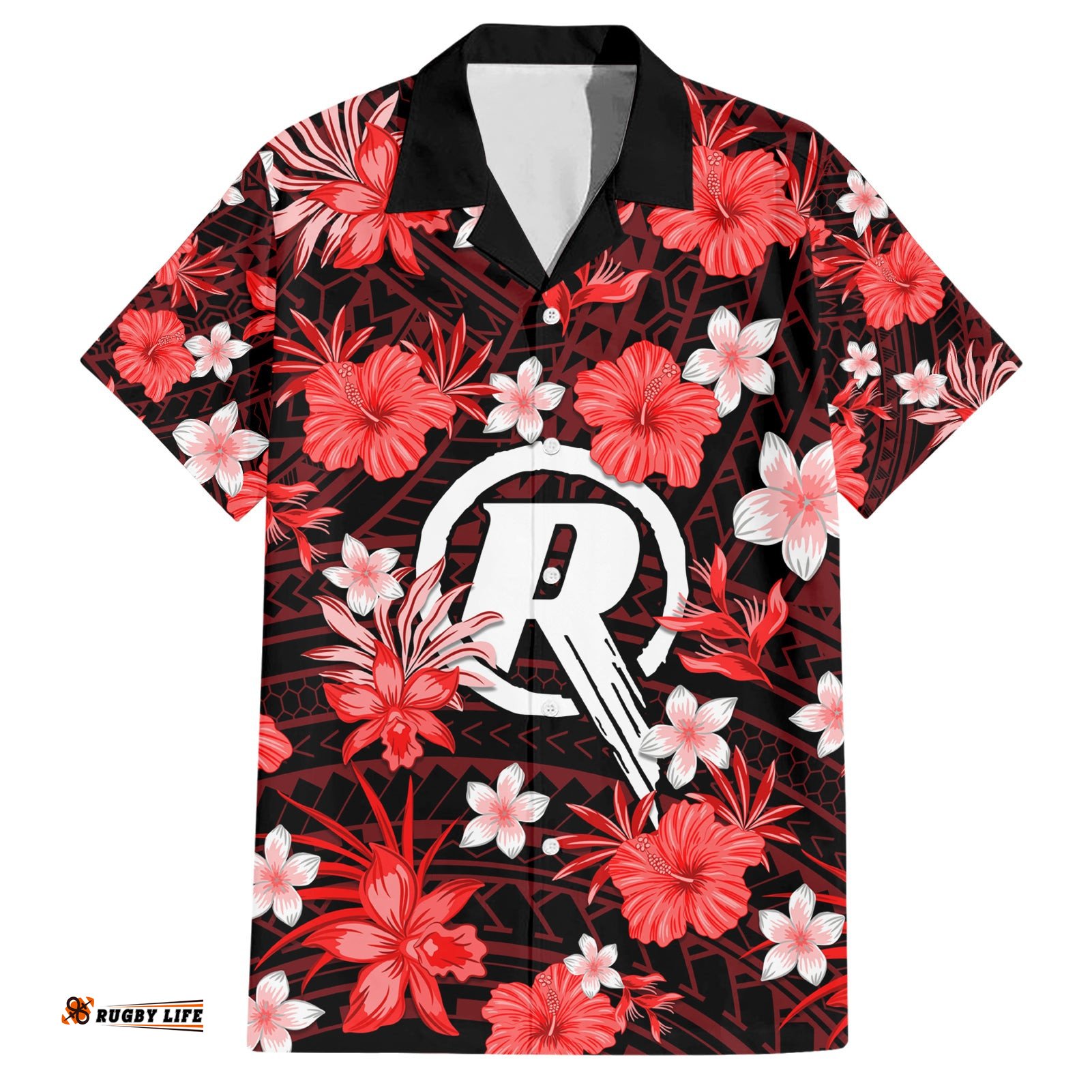 Australian Renegades Cricket Hawaiian Shirt Baeuty Pacific Hibiscus and Polynesian Pattern