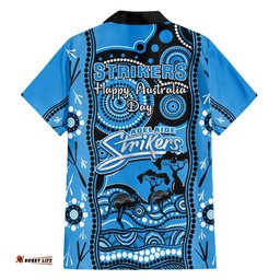 Adelaide Strikers Cricket Hawaiian Shirt Happy Australia Day Aboriginal Art