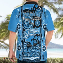 Adelaide Strikers Cricket Hawaiian Shirt Happy Australia Day Aboriginal Art
