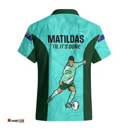 Australia Soccer Hawaiian Shirt Sam Kerr Matildas Proud World Cup Turquoise