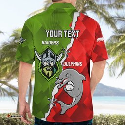 Personalised Dolphins and Raiders Rugby Hawaiian Shirt Sporty Version