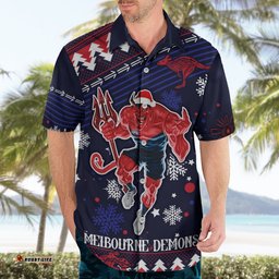 Custom Melbourne Demons Football Hawaiian Shirt Narrm Christmas Vibe