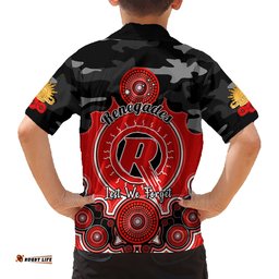 Melbourne Renegades ANZAC 2024 Hawaiian Shirt Lest We Forget Poppy Mix Camouflage