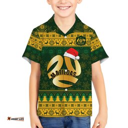 Personalised Australia Matildas Christmas Hawaiian Shirt Merry Xmas National Color