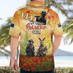 Australia And New Zealand ANZAC Day Hawaiian Shirt Kangaroo And Kiwi Bird Soldiers Lest We Forget