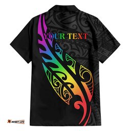 Personalised New Zealand Wellington Pride Hawaiian Shirt Maori Fern with Pride Flag 2024