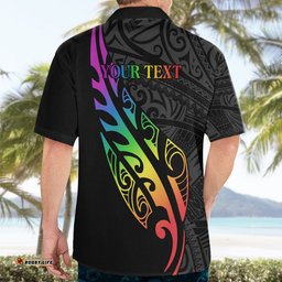 Personalised New Zealand Wellington Pride Hawaiian Shirt Maori Fern with Pride Flag 2024