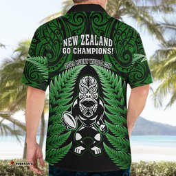 New Zealand Aotearoa Rugby Hawaiian Shirt NZ Tiki With Maori Fern World Cup Green Version