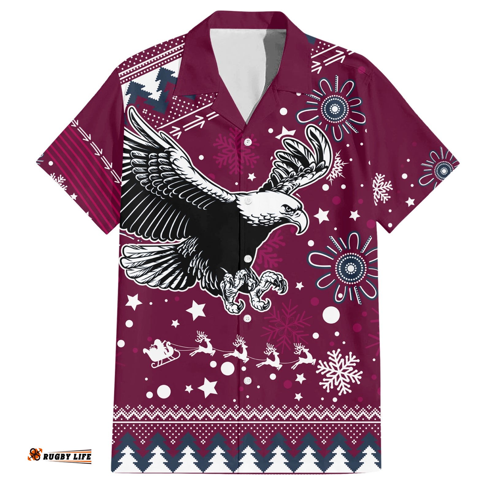 Custom Sea Eagles Rugby Hawaiian Shirt Manly Boys Victory Christmas Vibe