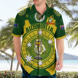 Australia Cricket Hawaiian Shirt World Cup 6th Champions Trophy National Color