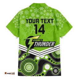 Custom Thunder Cricket Christmas Hawaiian Shirt Merry Xmas Indigenous Art