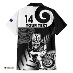 Custom New Zealand Silver Fern Rugby Hawaiian Shirt Go Champions NZ All Black Maori Koru