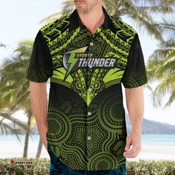 Sydney Thunder Cricket Hawaiian Shirt Unique Indigenous Art Mix Polynesian Pattern