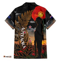 New Zealand ANZAC Day Hawaiian Shirt Lest We Forget Silver Fern With Camouflage