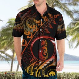 New Zealand Hawaiian Shirt Aotearoa Manaia Maori Fern Tattoo Arty