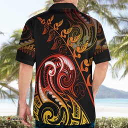 New Zealand Hawaiian Shirt Aotearoa Manaia Maori Fern Tattoo Arty