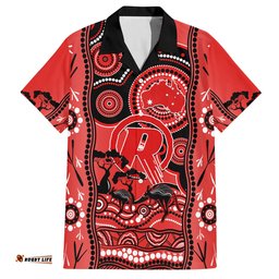 Melbourne Renegades Cricket Hawaiian Shirt Happy Australia Day Aboriginal Art