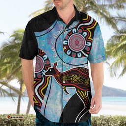 Australia Opal Hawaiian Shirt Aussie Kangaroo Aboriginal Art