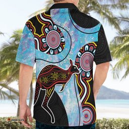 Australia Opal Hawaiian Shirt Aussie Kangaroo Aboriginal Art