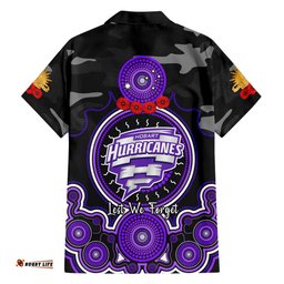 Hobart Hurricanes ANZAC 2024 Hawaiian Shirt Lest We Forget Poppy Mix Camouflage