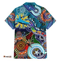 Personalised Sharks NAIDOC Week 2024 Hawaiian Shirt Australia Aboriginal Dot Painting