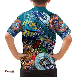Personalised Sharks NAIDOC Week 2024 Hawaiian Shirt Australia Aboriginal Dot Painting