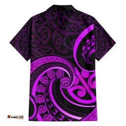 Purple Aotearoa Mangopare Hawaiian Shirt NZ Maori Koru Style