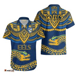 Eels Rugby Hawaiian Shirt Polynesian and Aboriginal Vibe