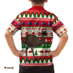 Australia Christmas Hawaiian Shirt Aussie Emu Santa Merry Xmas