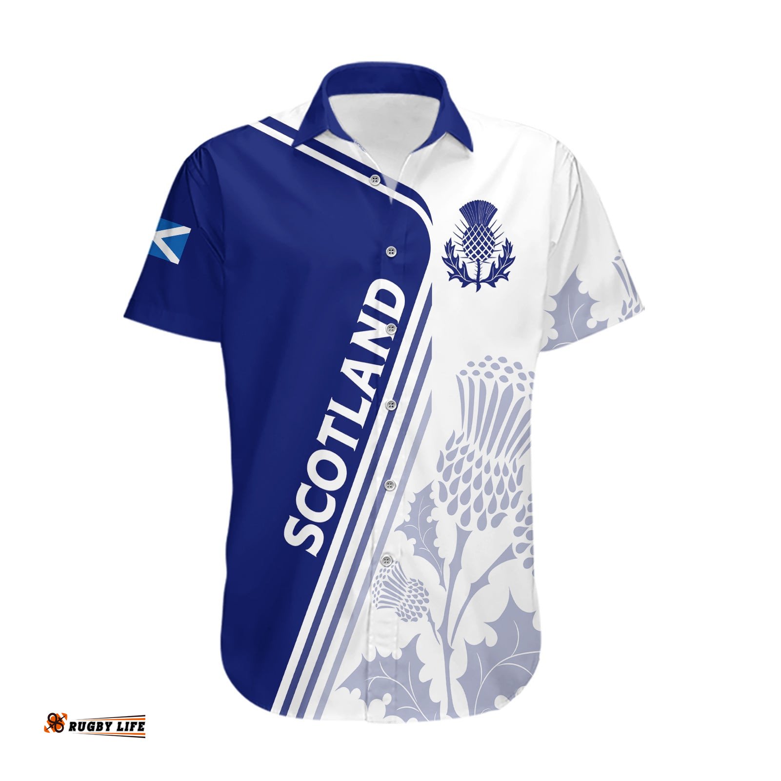 Personalised Scotland Rugby Hawaiian Shirt World Cup The Thistle
