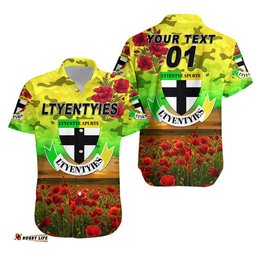Custom Personalised Ltyentye Apurte ANZAC Hawaiian Shirt Poppy Vibes Ltyentyies