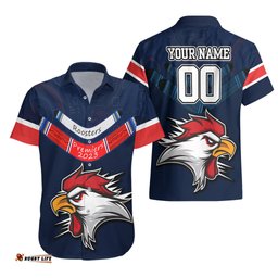 Custom Roosters Permier Hawaiian Shirt NRL Mascot with Aboriginal