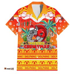 Dolphins Christmas Hawaiian Shirt Merry Xmas NRL Australia Rugby