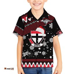 Custom St Kilda Saints Football Hawaiian Shirt Christmas Vibe