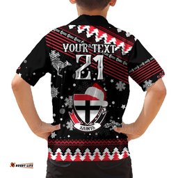 Custom St Kilda Saints Football Hawaiian Shirt Christmas Vibe