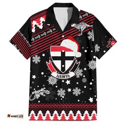 Custom St Kilda Saints Football Hawaiian Shirt Christmas Vibe