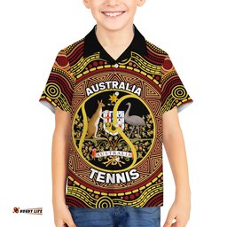 Personalised Australia Tennis Hawaiian Shirt Aussie Indigenous Art