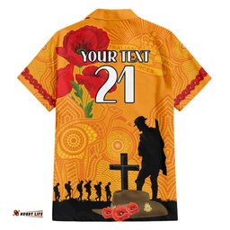 Australia Wallabies Rugby ANZAC Custom Hawaiian Shirt Gallipoli Soldier With Aboriginal Dots Art