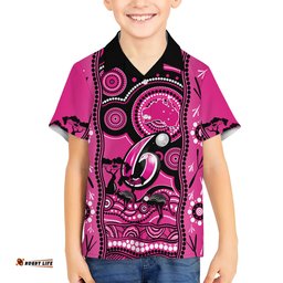 Custom Sydney Sixers Cricket Hawaiian Shirt Happy Australia Day Aboriginal Art