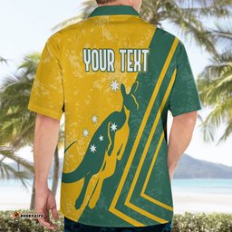 Personalised Australia Soccer Hawaiian Shirt Green & Gold Go Socceroos