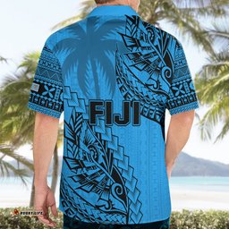 Fiji Rugby Hawaiian Shirt Kaiviti Fijian Tribal World Cup Blue No1