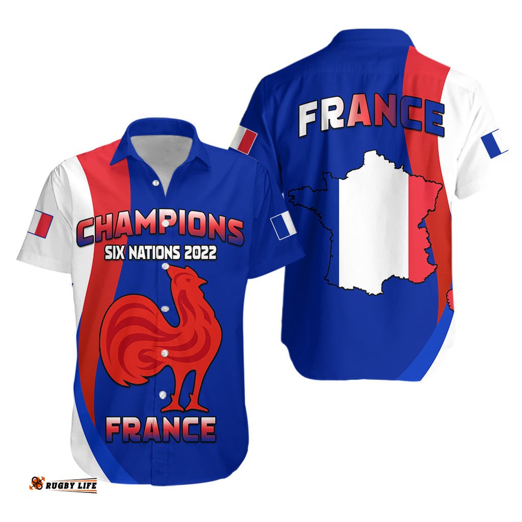 France Rugby Hawaiian Shirt Champions Six Nations