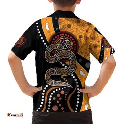 Aboriginal Snake Pattern Dot Art Hawaiian Shirt